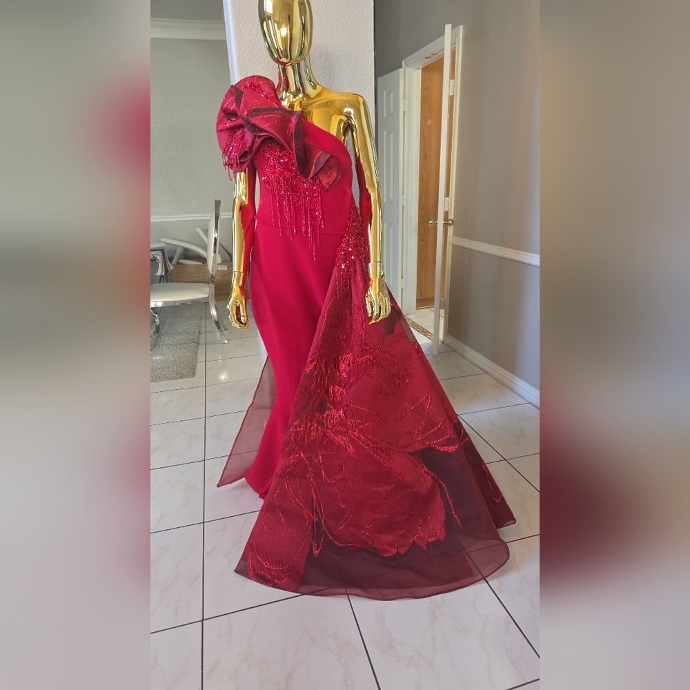 Elegant Red Maxi Dress By Kiwi Couture